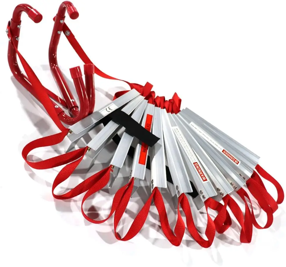 Fire Ladder 5&6 Story Portable Emergency Escape Ladder 50ft with Anti-Slip Rungs