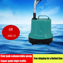 Ultra-Quiet 6W Small Aquarium Submersible Pump Aquarium Filter Pumping Circulating Pump Low Suction Pump American Standard