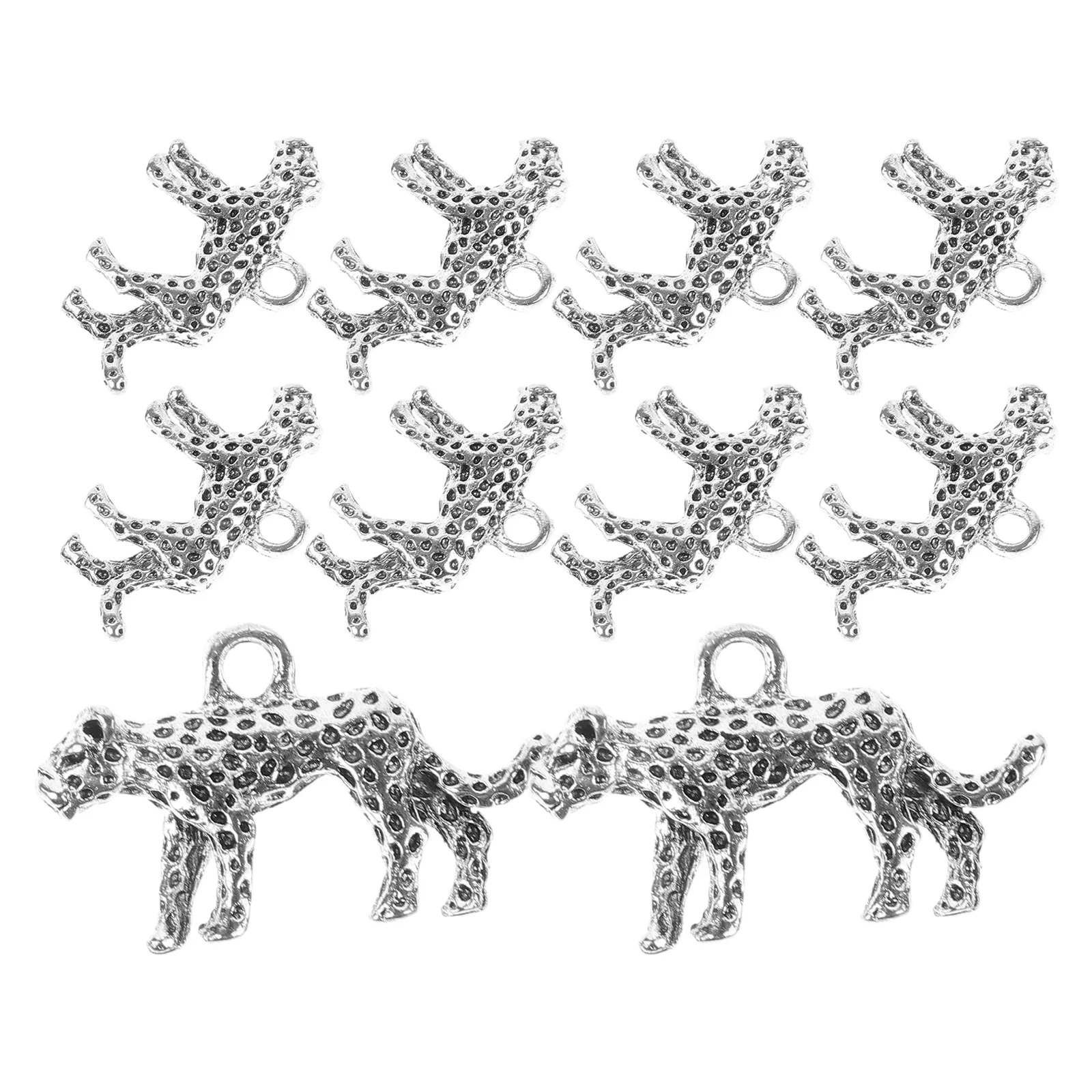 10Pcs 3D Leopard Pendants DIY Necklace Charms Metal Jewelry Decors Fun Party Accessories Charms for Necklaces Necklace Pendants