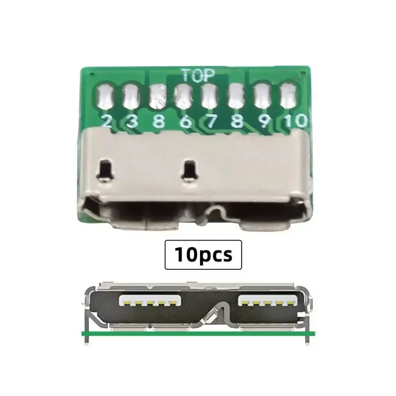 Micro USB 3.0 Female Connector with PCB Board for DIY OEM Solder Wire Extensions
