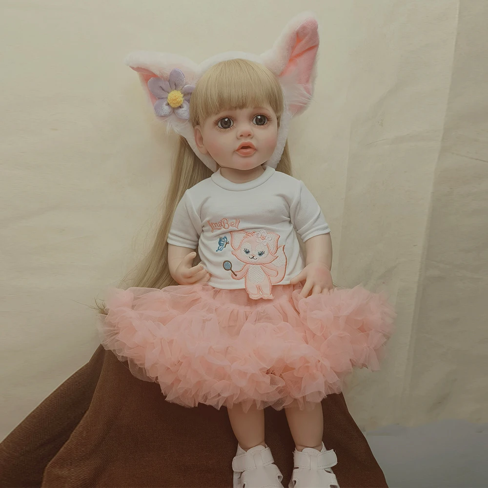Reborn Baby Doll Betty 22Inch Full Silicone Vinyl  Lifelike Girl Can Take Bath Doll Princess Birthday Gift Collectible Art Dolls