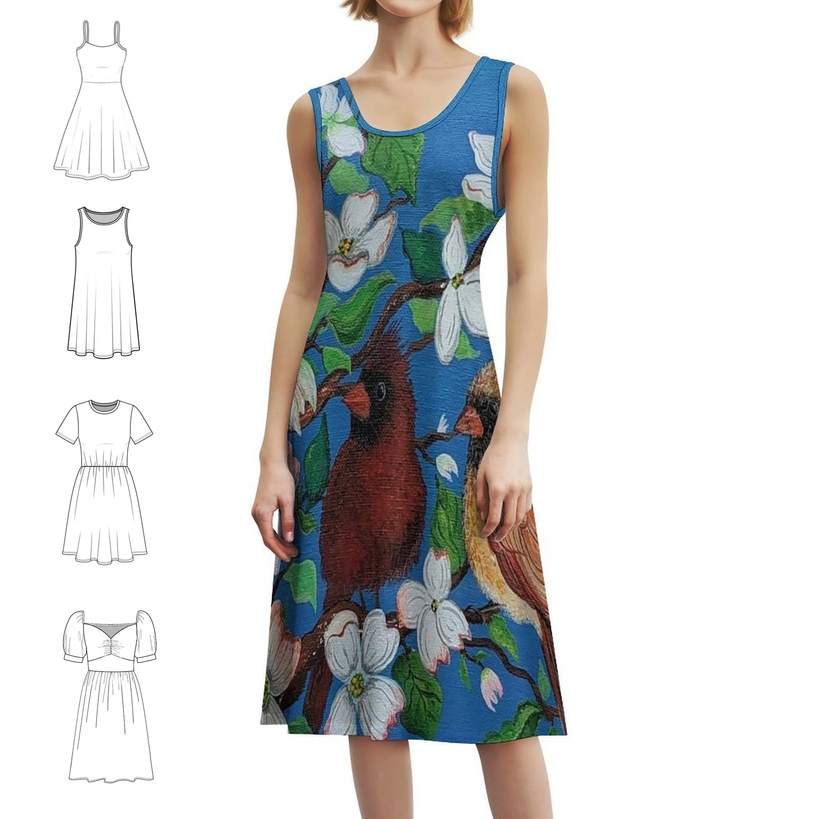 

Кардиналы в собачьем дереве, женское уличное праздничное платье, модная клубная одежда с принтом для женщин, кардиналы, мужской кардинанал