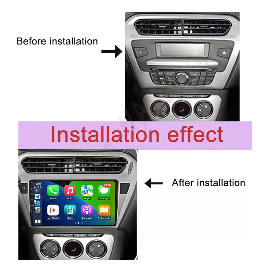 لاسلكي CarPlay راديو السيارة الوسائط المتعددة مشغل فيديو الملاحة GPS أندرويد السيارات لبيجو 301 لسيتروين إليزيه 2013-2018 واي فاي #6