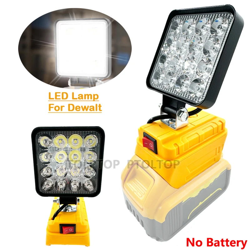 For Dewalt 14.4-18V Battery 3 Inch Outdoor Led Light Portable Work Spotlights Fishing Handheld Cordless Lights Emergency Camping