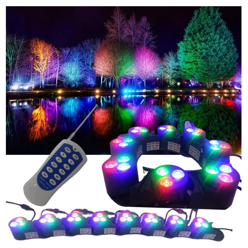 

12W DMX512 RGB LED Chain Ring Aluminum DIY Folding Hoop for Garden Landscape Lighting for Park Roman Column Flood Light Garden