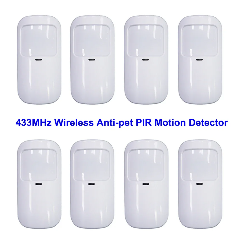 

White Wireless 433MHz Infrared Detector PIR Motion Alarm Sensor Smart Anti-pet for Home Security Host Accessories EV1527 Code