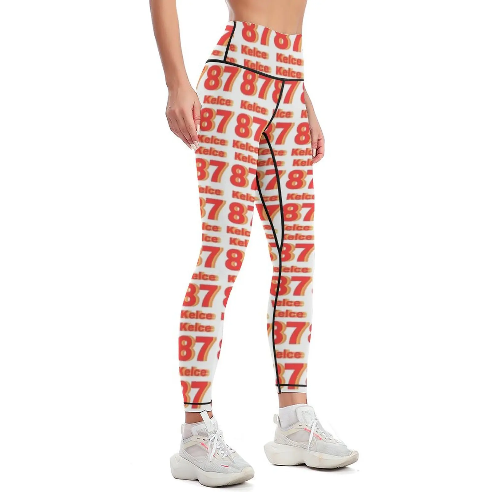 Kelce # 87 Legginsy sportowe damskie spodnie gimnastyczne sportowe dla kobiet Legginsy