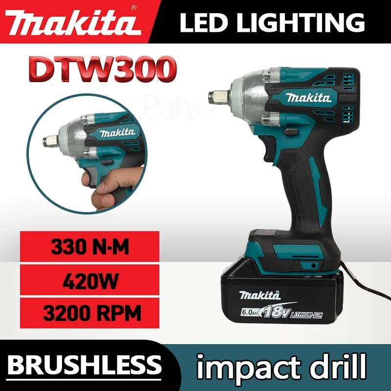 Makita DTW300 brushless lithium battery rechargeable impact wrench High torque rack worker wind cannon scaffolding power tools