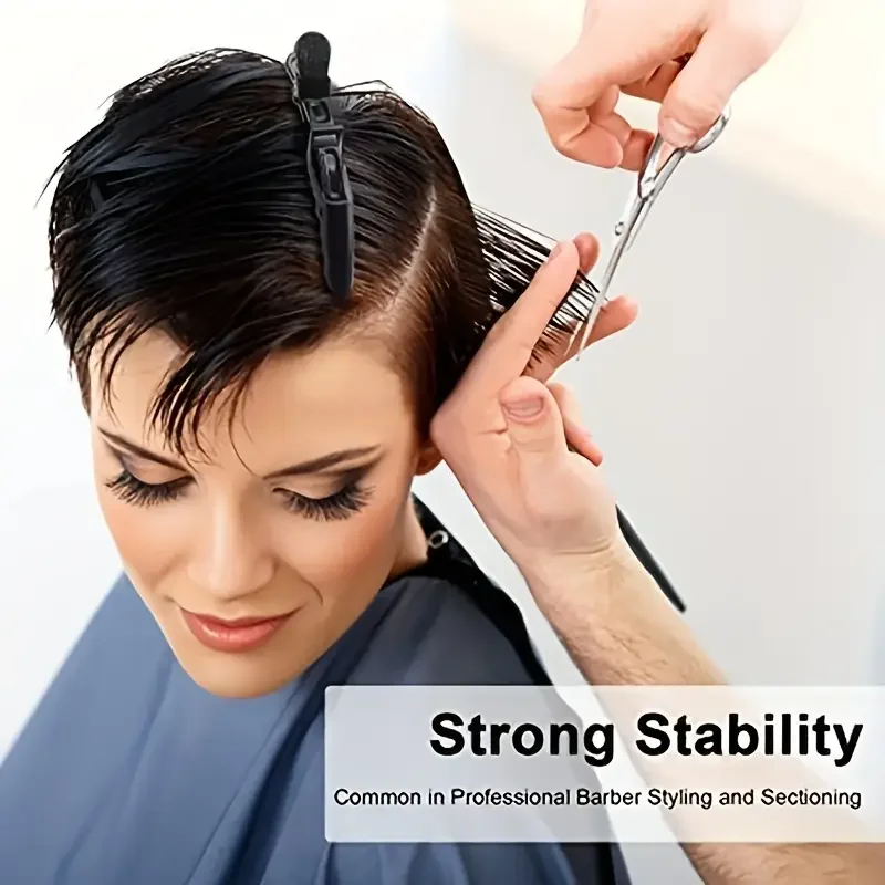 12pçs grampos de cabelo para seccionamento de estilo, design de dentes largos, grampos de cabelo de jacaré de salão profissional para posicionamento e permanente