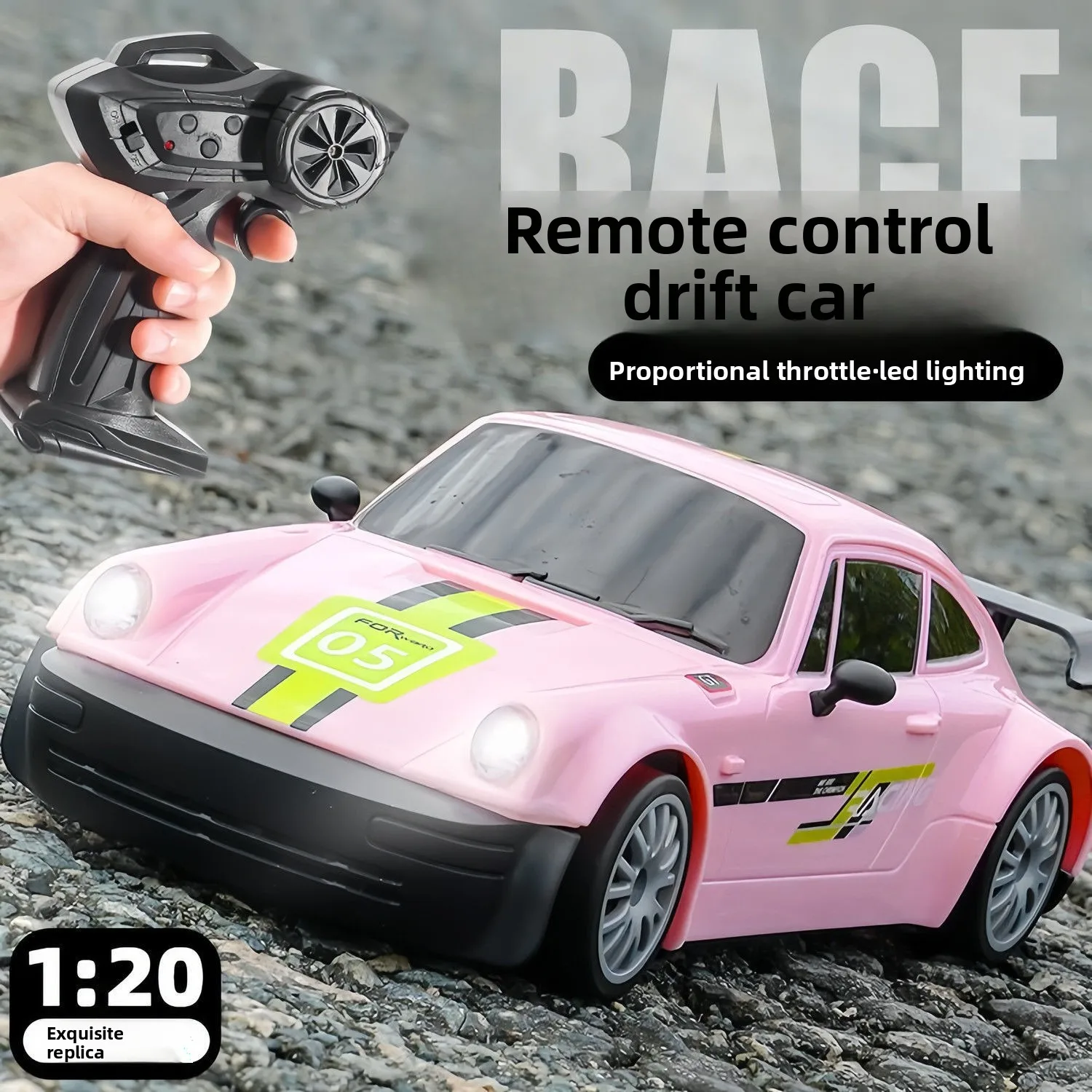 Remote control car four-wheel drive RC car high-speed drift Dodge racing car lighting stunt children's simulation electric toy