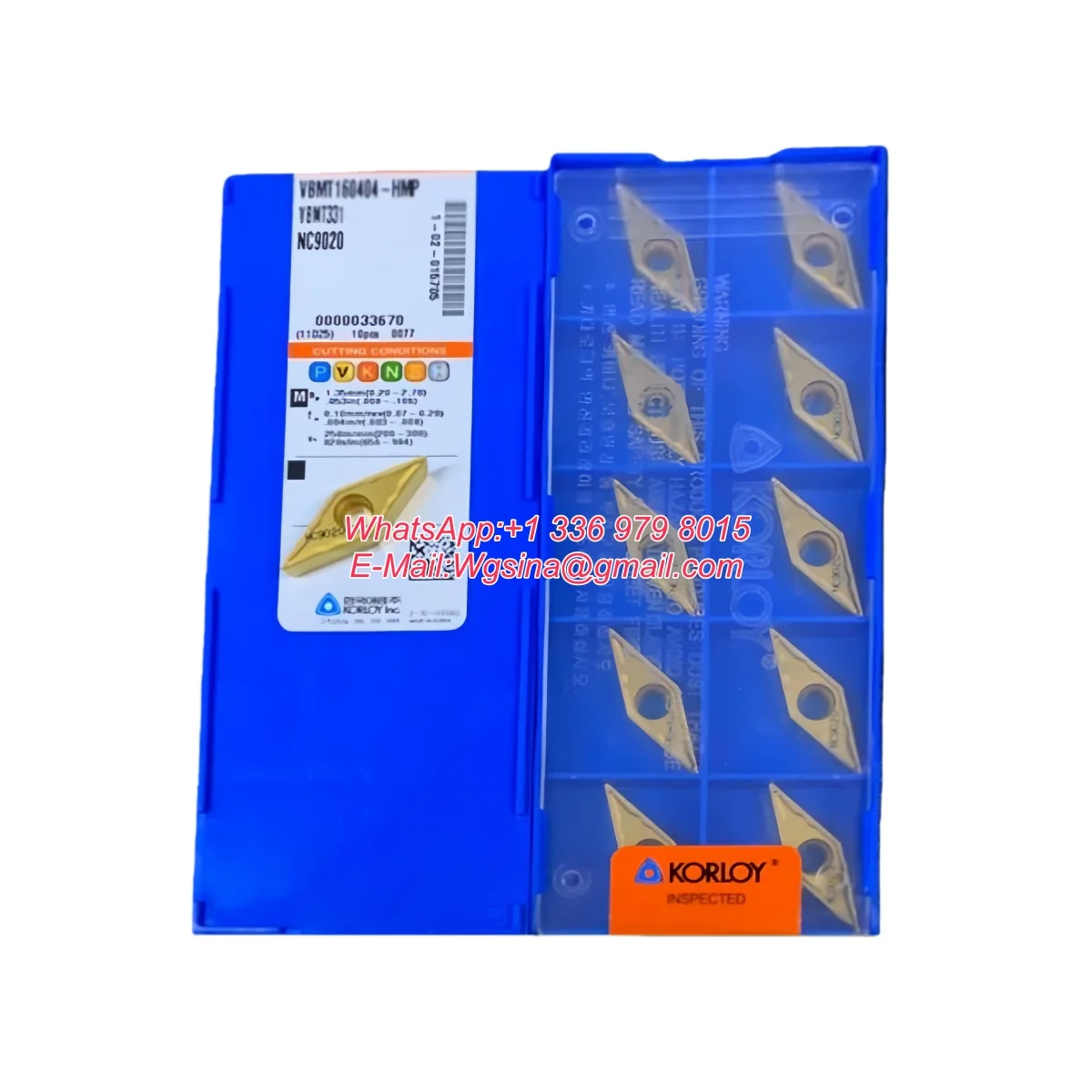 KORLOY Original VBMT VBMT11 VBMT16 VBMT160404 VBMT160408 VBMT110304 HMP NC3030 Medium-Finishing Carbide Turning Inserts