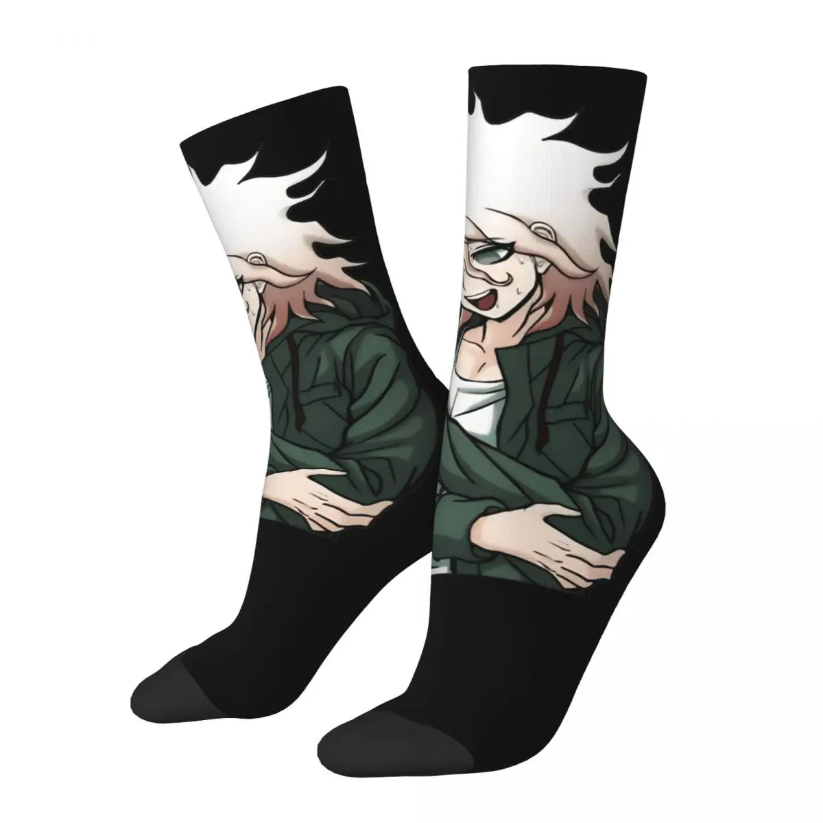 Nagito Komaeda Voice Socks Danganronpa Makoto Gothic Stockings Autumn Non Skid Adults Men Socks Soft Printed Cycling Socks