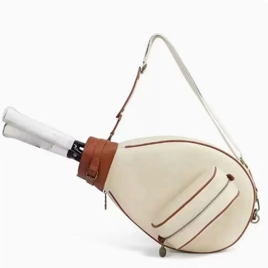 

Retro Tennis Backpack for Men Women Students Single Shoulder Crossbody Sports Bag for Badminton and Tennis