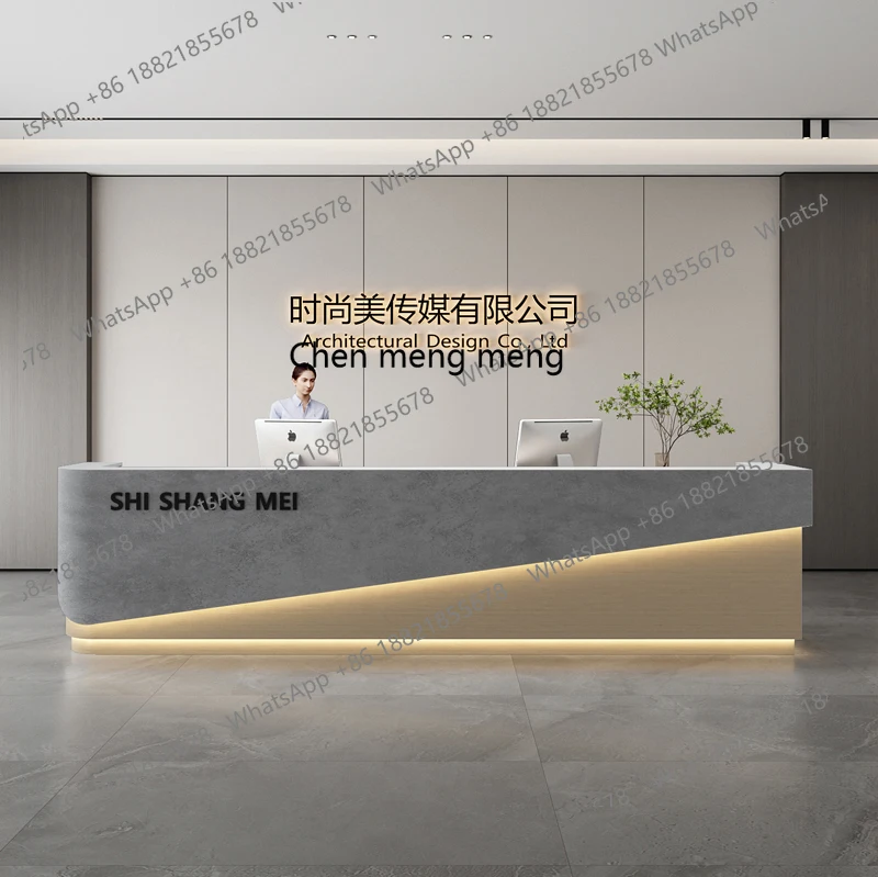 X188 Simple and modern hotel lobby, service desk, front desk, reception desk, sales department, welcome counter, beauty salon, b