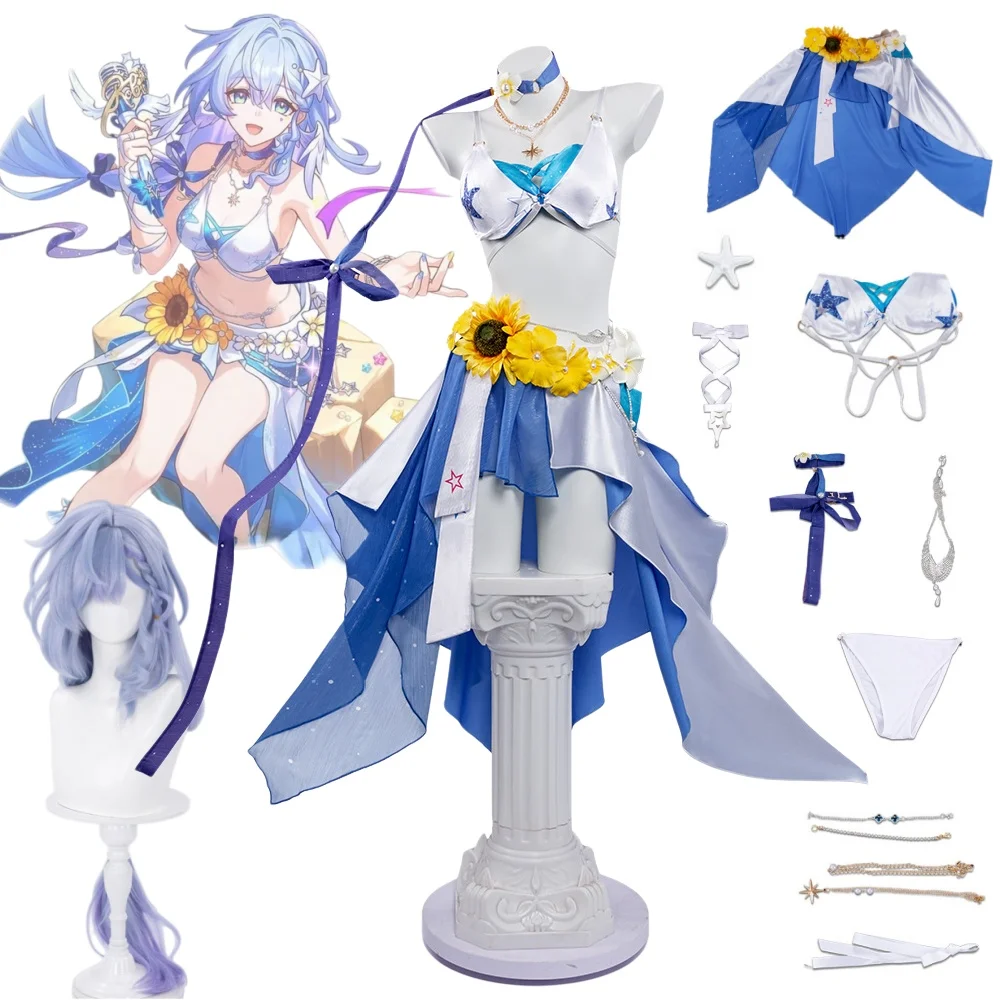 Honkai Star Rail Robin SP Nouveau Skin Costume de Cosplay Jeu d'Anime Robin Sunny Melody Comic Convention Scène Fête Vêtements Perruque