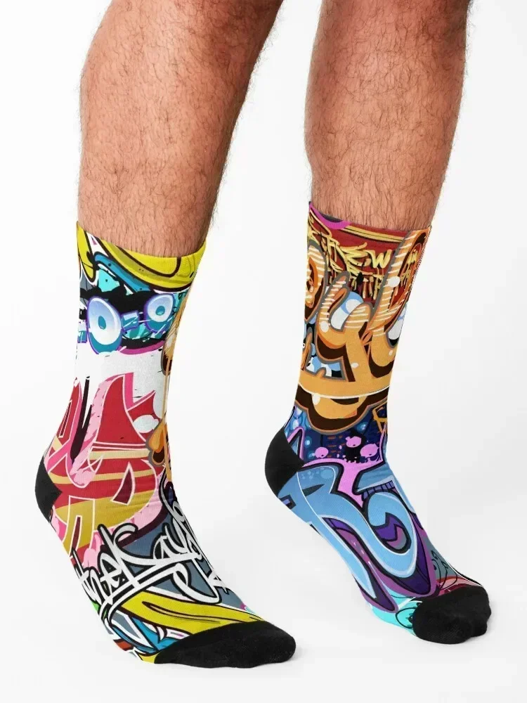 Graffiti Socks kawaii new year short christmas gifts Woman Socks Men's