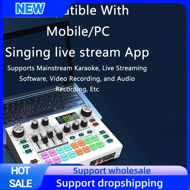 

Optimal X7 Live Streaming Sound Card Voice Changer DJ Mixer Effects For PC Smartphone Computer Audio Interface Console Card
