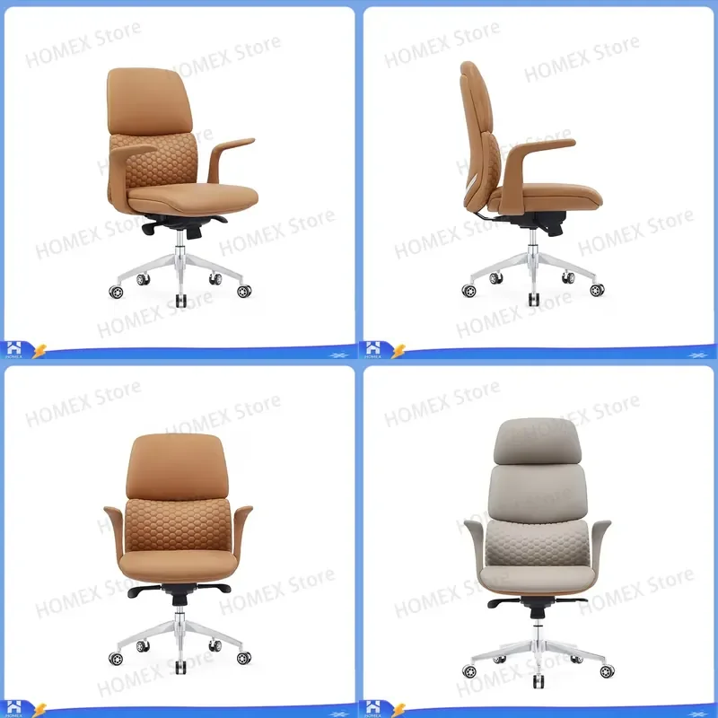 Ergonomic Office Chair High Back Executive Swivel Chair Leather High Density Foam Modern Design Computer Desk Chair for Home