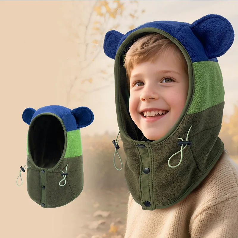

2025 Kids Winter One-piece hood - Warm Ear Covering Headband for Boys & Girls, Windproof Snow Cap(5-10Y, 3 Colors)