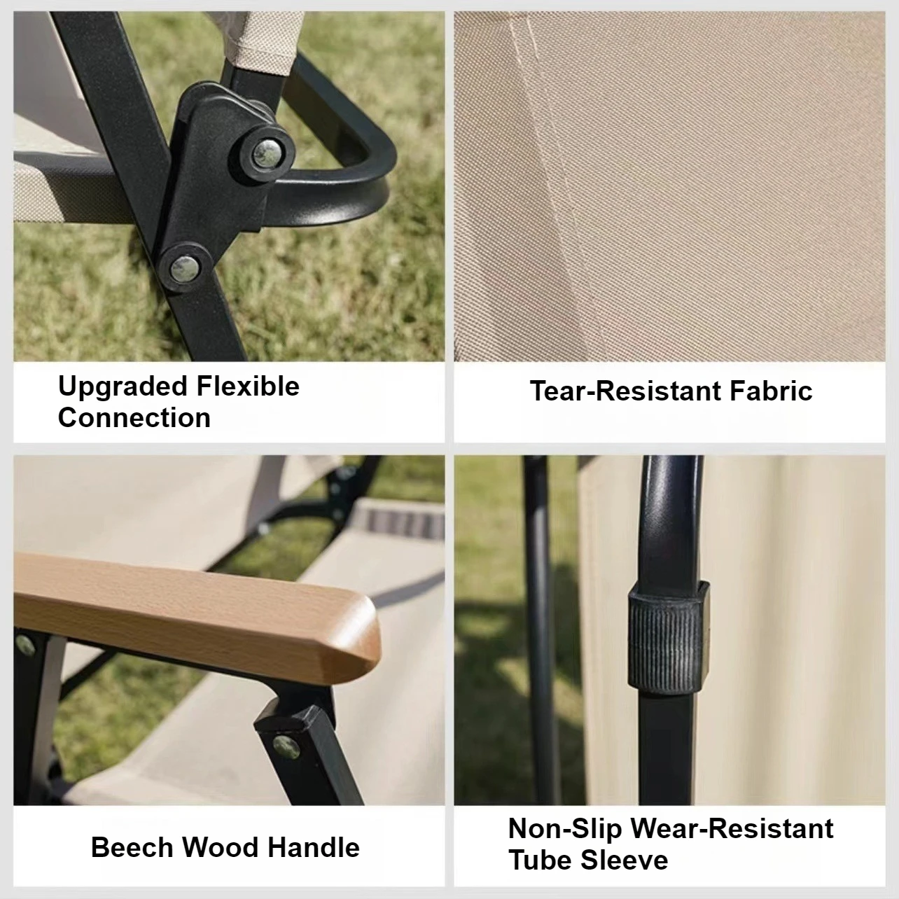 Aluminum Alloy Folding Camping Chair, Portable Outdoor Picnic Car Backrest Chair for Beach Fishing Travel