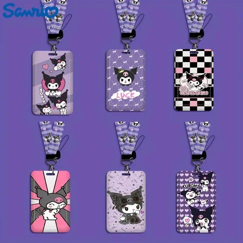 

Sanrio Kuromi ID Badge Card Holder Lanyard women Girls Door Card Case Neck Strap Credit Card Holder Credentials Accessories Gift