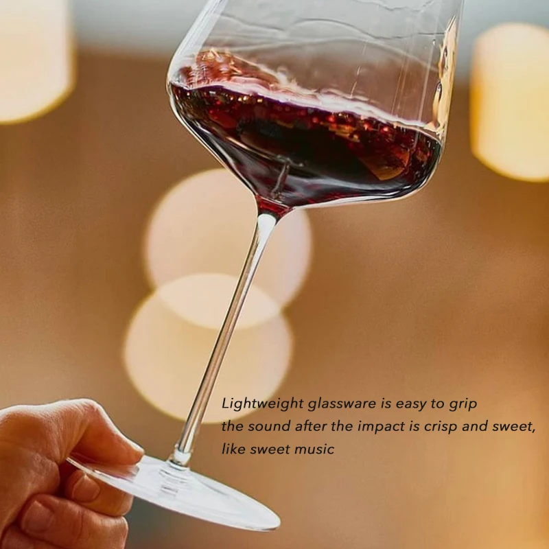 Ultradünne Burgunder-Weingläser, 2er-Set, 16,2 oz, handgeblasene Rotweingläser mit großer Schale für Pinot Noir, Burgunder und Weinverkostungen – Detail 8