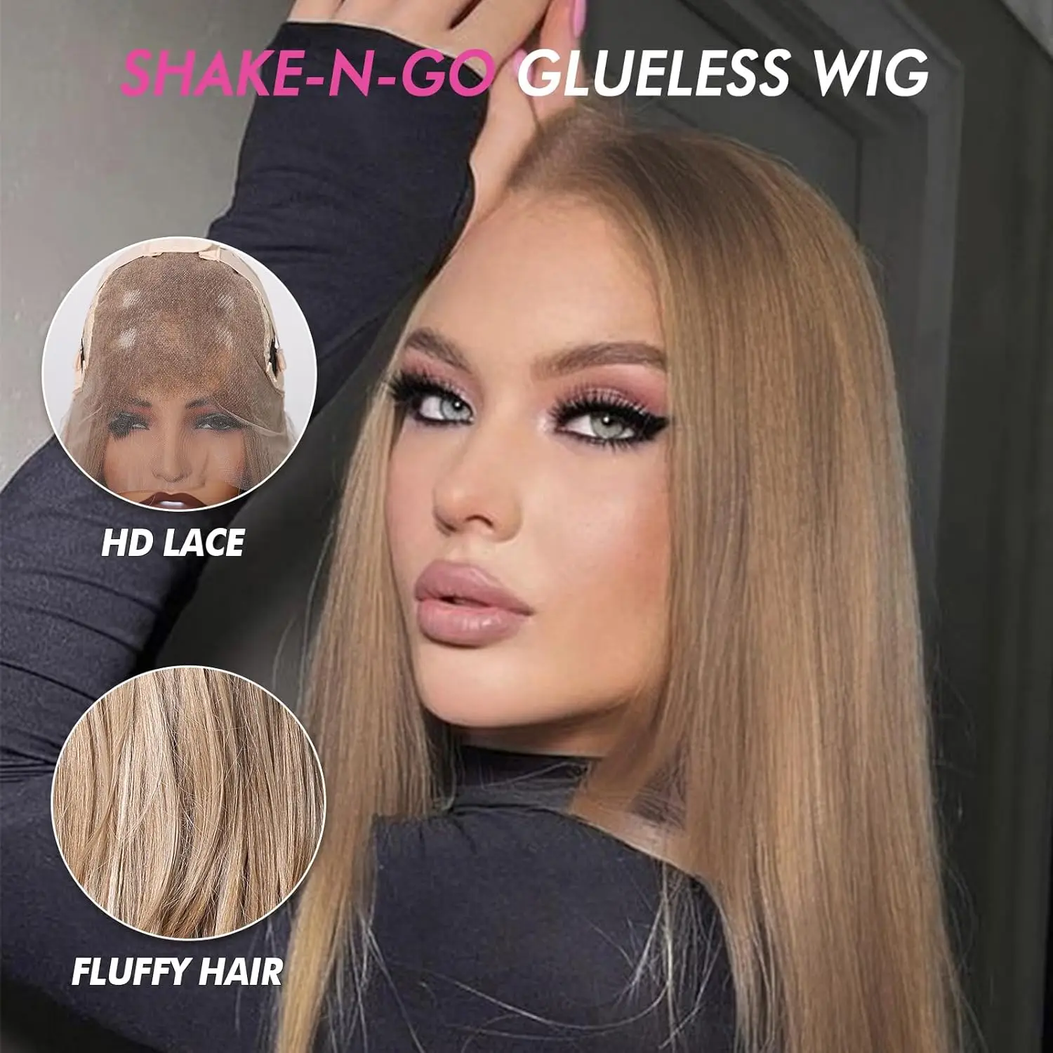 DWY 13×6 HD Lace Front Synthetic Wig Blonde Wigs for Women 22 Inch Long Straight Wig Natural Layer Hair Synthetic Lace Front Wig