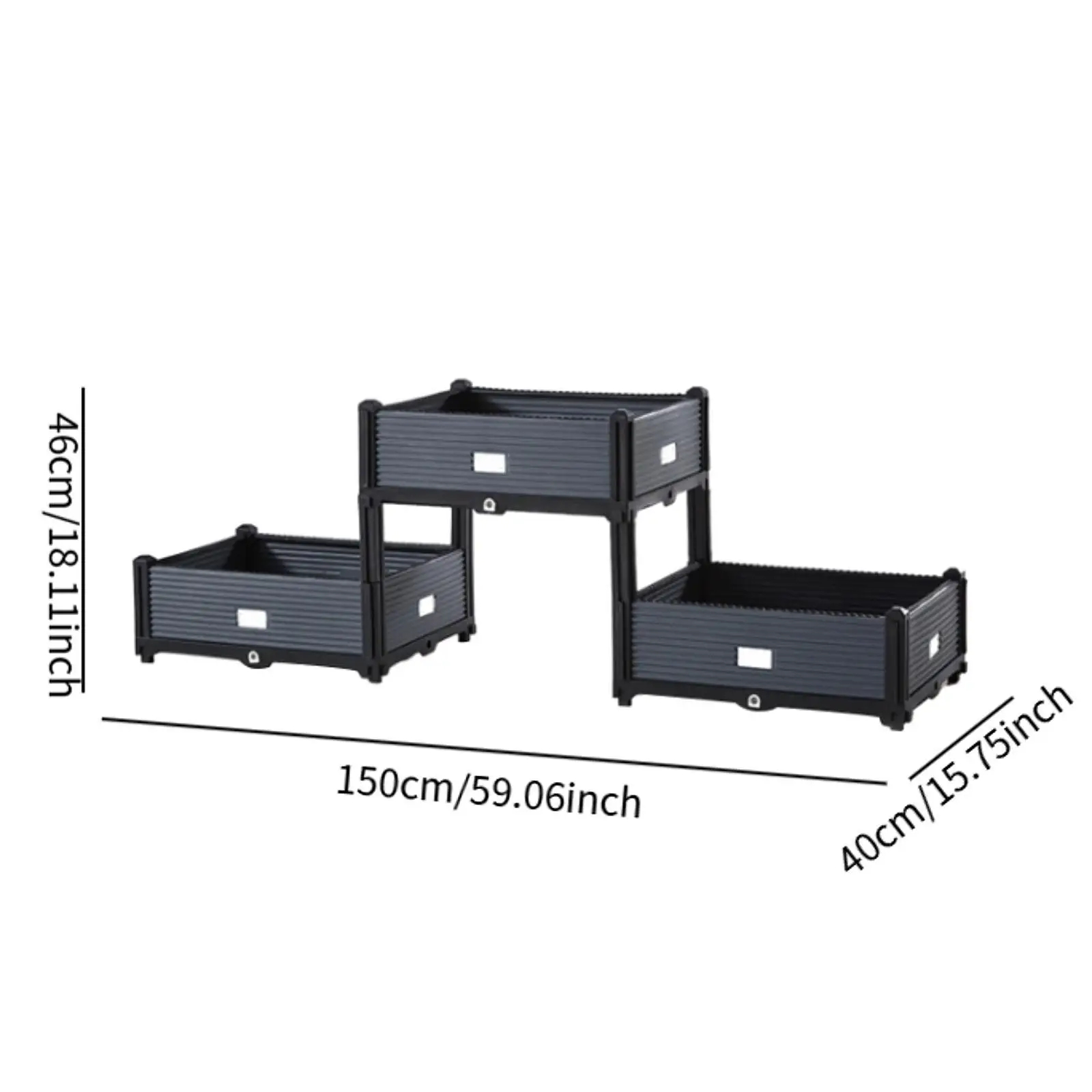 Caja de flores elevada para decoración del hogar, maceta Rectangular escalonada, cama de jardín elevada para plantar en cubierta, Patio de granja de jardinera