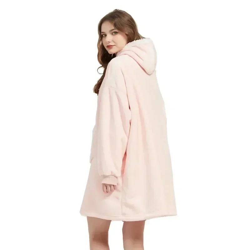 Winter Hoodies Sweatshirt Frauen Männer Pullover Fleece Riesen TV Übergroße Decke mit Ärmeln Robe Tragbare Decken – Detail 29