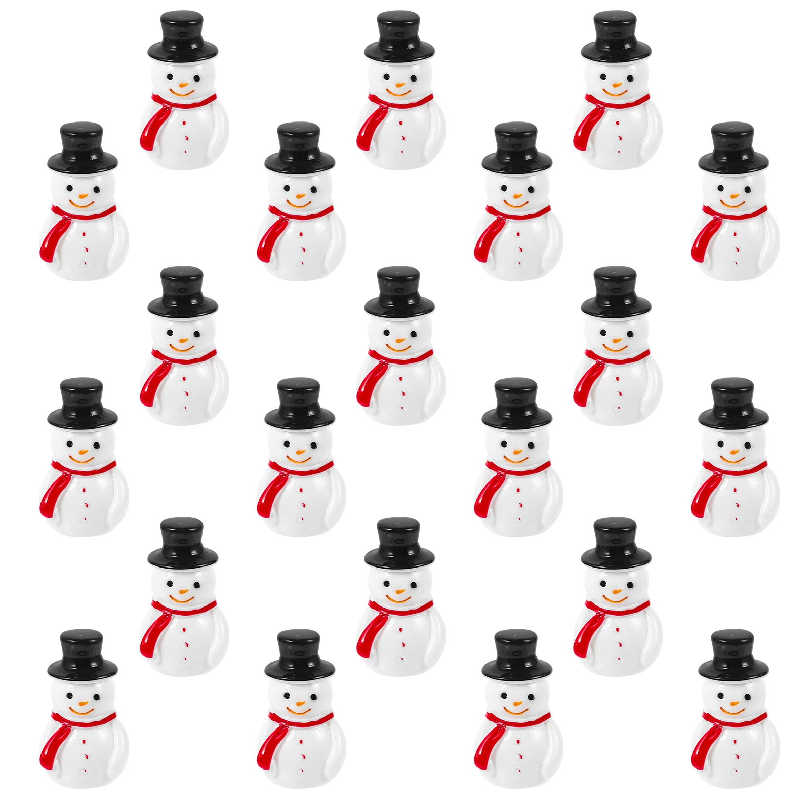 

20 Pcs Mini Snowman Miniature Erasers Globes Christmas Decorations Resin Craft Figures Decorate