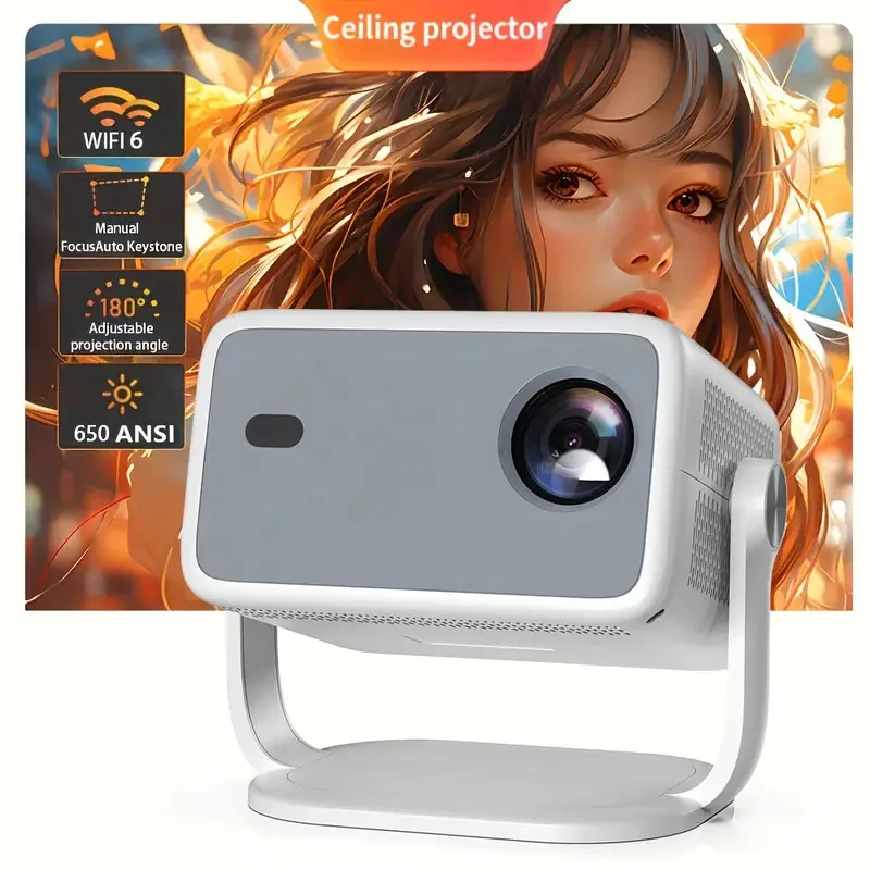 TP350 Projector 650 ANSI 4K HD 1080P Android 13 Auto Focus Wifi6 BT5.2 Portable Outdoor Video Smart Home Theater Proyector