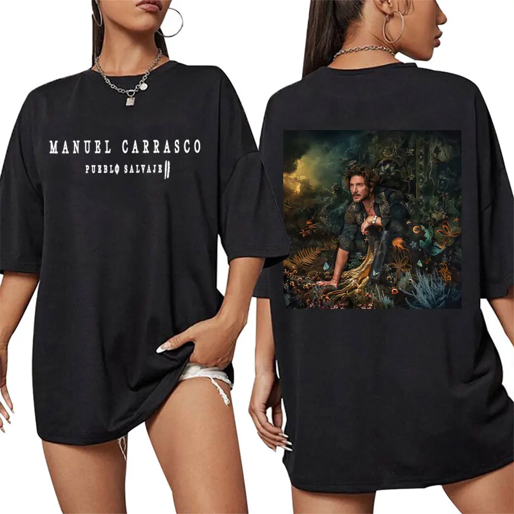 مغني الراب مانويل كاراسكو بويبلو سالفاجي جولة الجرافيك تي شيرت الرجال النساء المتضخم موضة خمر تي شيرت 100% القطن قمم تي شيرت