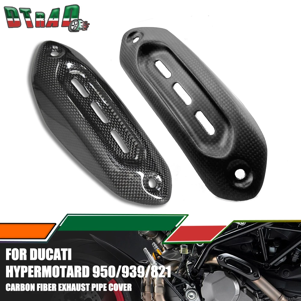 

For DUCATI Hypermotard 950/939/821 Real Carbon Fiber Exhaust Pipe Hood Heat Shield Cover Guard Protector Motorcycle Fairing Kits