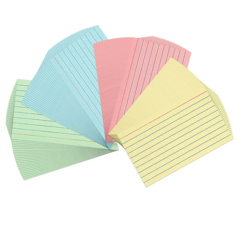 300 Sheets Colored Index Cards 3X5inch Ruled-Lined Note Cards Color Flash Cards For Studying, Note Taking, To Do List