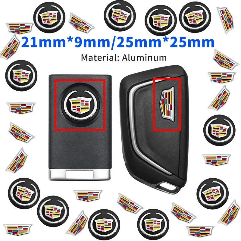 21mm/25mm Aluminum Emblem Symbol Logo Sticker Car Key Remote Case for Cadillac Escalade GT4 XT4 ATS XT5 CTS SRX XTS CT6 CT5
