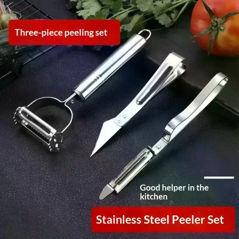 Stainless Steel Vegetable Peeler Set Multifunctional Fruit Slicer Cutter Tools Potato Carrot Grater Julienne Peeler 1/3Pcs