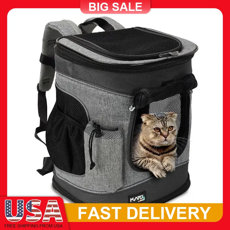 

Pet Carrier Backpack for Cats Dogs Airline Approved Travel Carrier with Two-Sided Entry Shoulder Straps Ventilation Mesh Windows