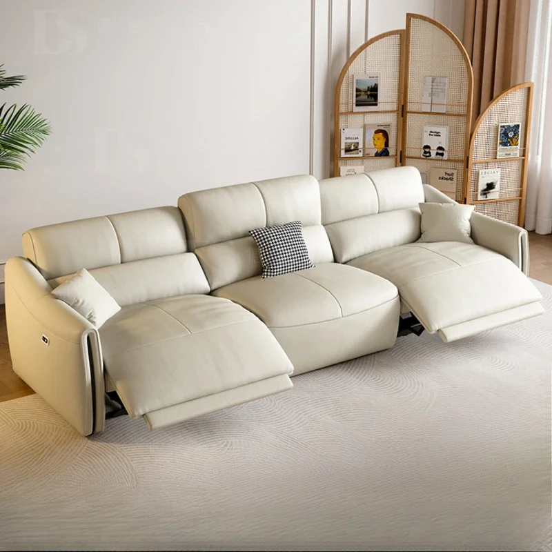 Cozy Genuine Leather Sofa Modern Designer Electric Reclining Lounge Sofa Floor Loveseat Sofy Do Salonu Living Room Furniture