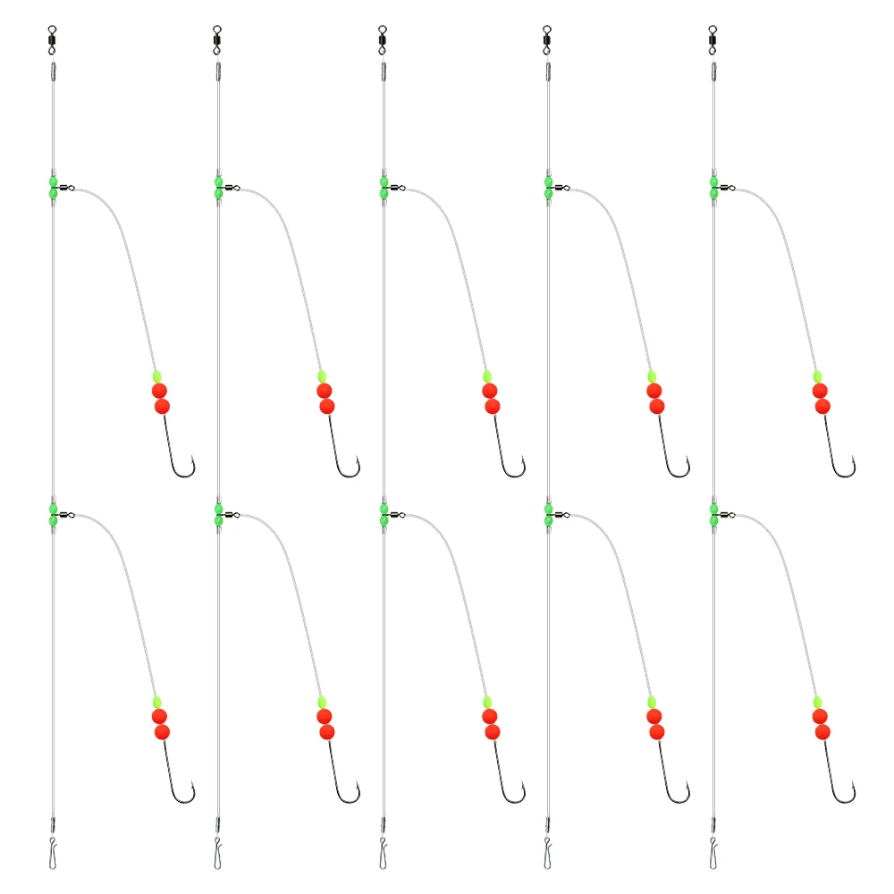 ZYZHE 1/3/5 Stück Surf-Angelrigs mit Doppelschwimmer-Boilies, Salzwasser-Angelrigs, vorgebundene Surf- oder Bootsangel-Köderrigs – Detail 9