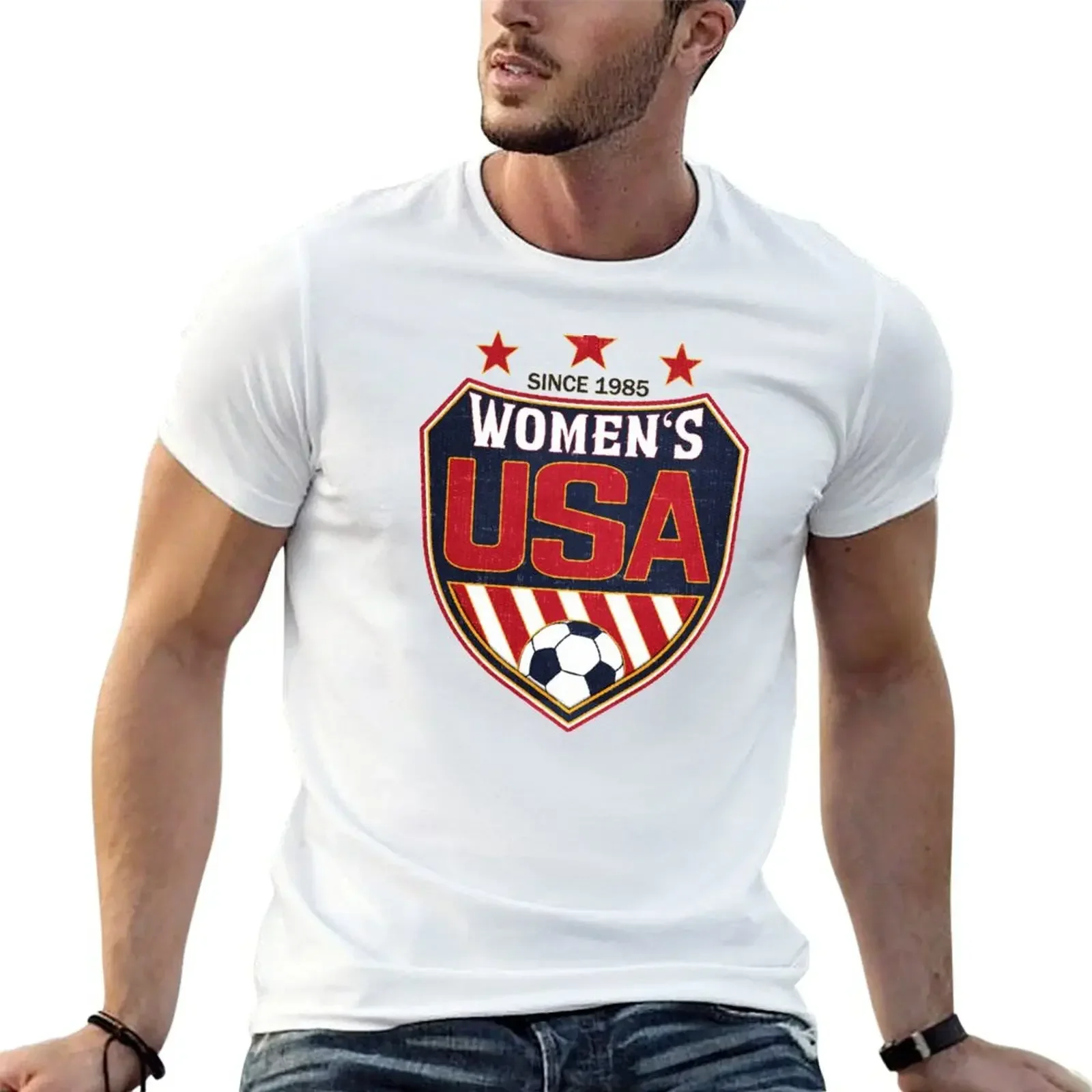 

USA Women's Soccer National Shield since 1985 T-Shirt oversized oversizeds plus size men clothing