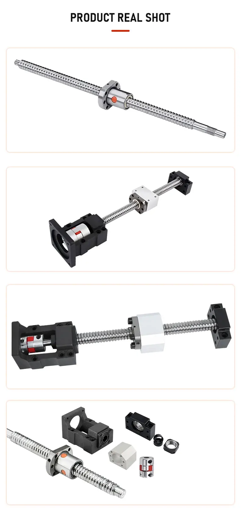 Kugelumlaufspindel Serie SFU2504/2505/2510 L = 1200–2550 mm + HM20-80/86 Gusseisen C7/C5 für Nema32/34 + Pflaumenkupplung XB40 * 65 + BF20 + DSG25H – Detail 12