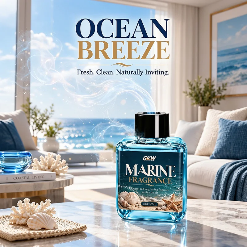 Ocean Scent Liquid Air Freshener - Long-Lasting Fresh Fragrance for Clothes, Car, Closet, Bed & Bath, Refreshing Atmosphere
