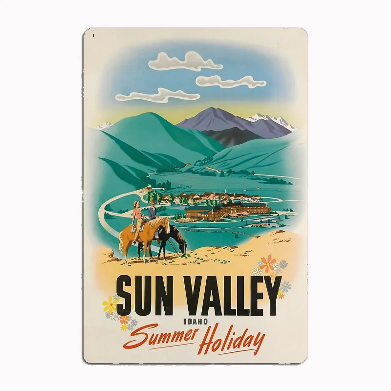 

Sun Valley Idaho Vintage Travel Poster Retro Metal Poster Club Home Decor Bar Cave Tin Sign Pub Room Decor Wall Decor