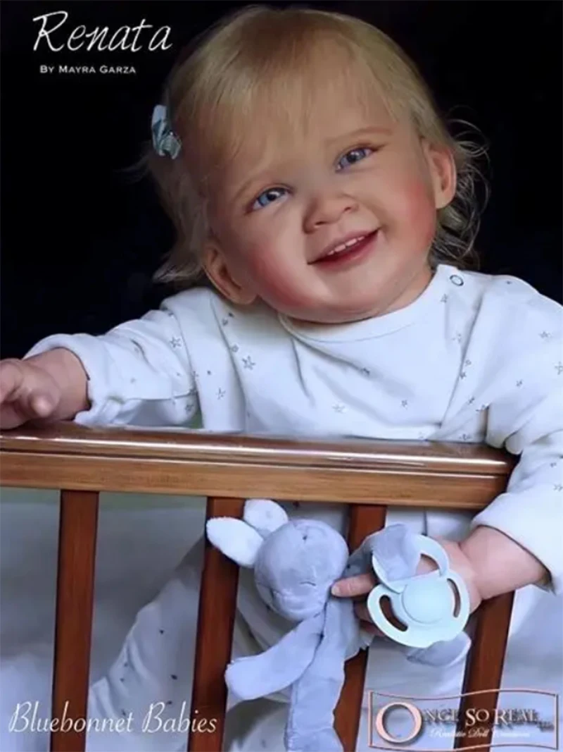 28'' Renata Reborn Doll Kit - Realistic Smile Toddler Unfinished Doll Parts for DIY Reborn Doll Making