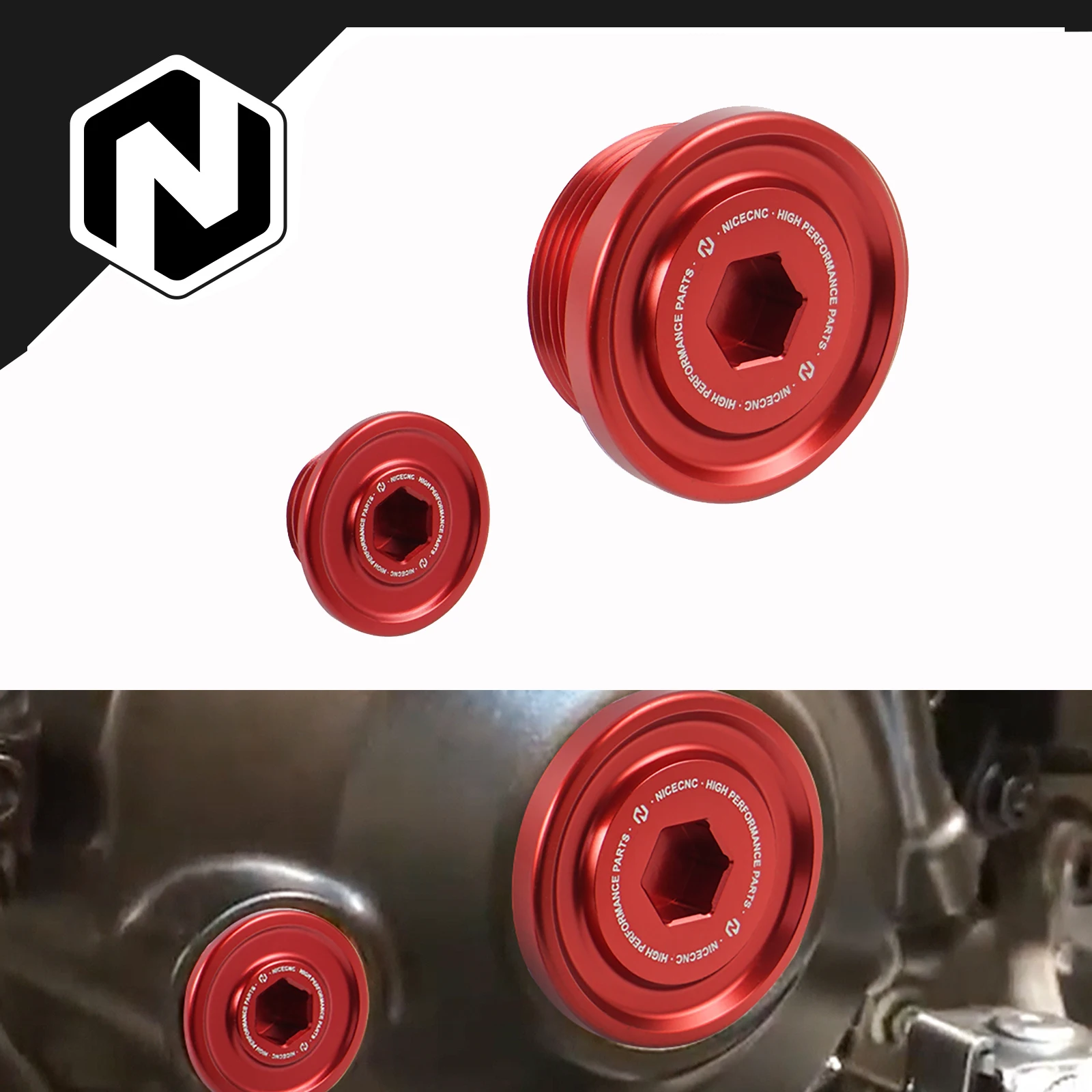 

NICECNC For Honda CRF250R 2018-2024 2023 2022 2021 2020 Aluminum Engine Plug Kit CRF250RX CRF 250R 250RX 18-24 CNC Machined Red