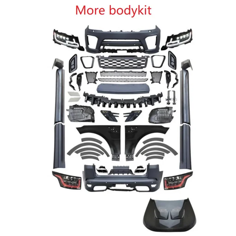 طقم الجسم سوي لسيارة لاند رينج روفر سبورت L320 تجميل (2005-2013) المصد الأمامي والخلفي مع المصباح الأمامي #5