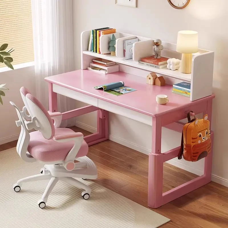 

Home Bedroom Student Writing Desk Pure Wood Desk Can Be Raised and Lowered Children's Learning Desk
