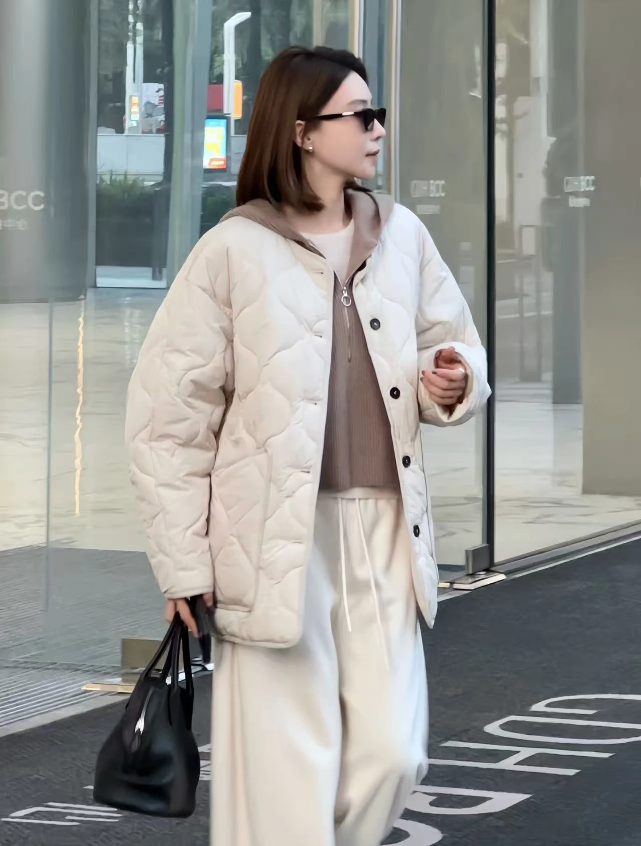 

mat Lazy Gourd Stitched Outerwear Winter Double-Sided Wear Snowman Cotton Jaet Week Straight Tube Sle Long Sl...