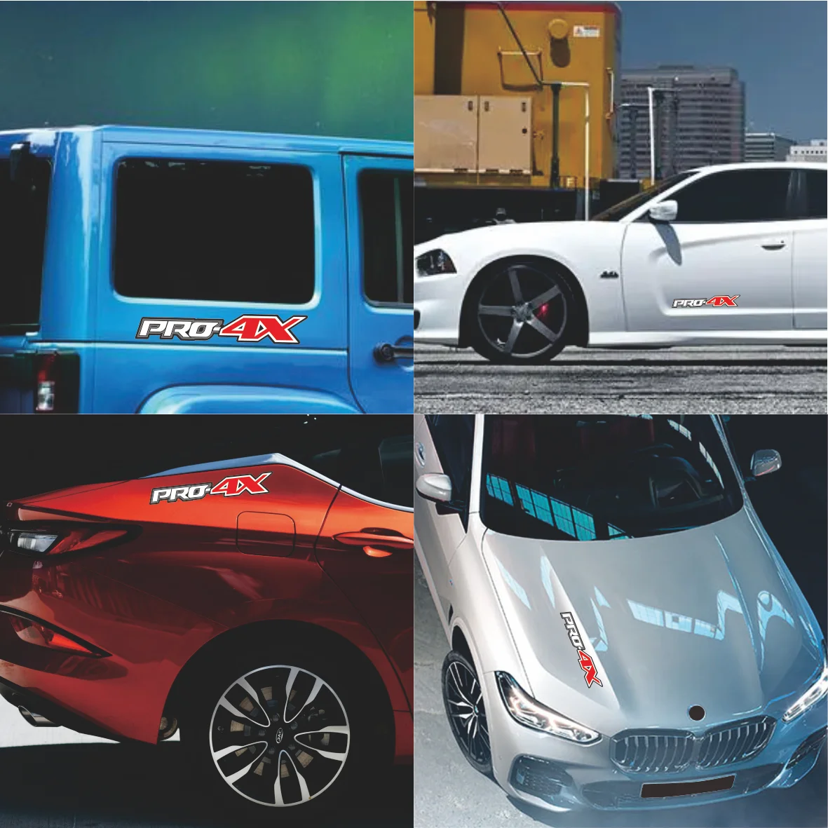 2 قطعة شارات جانبية لصندوق السيارة الخلفي - مناسبة مخصصة لنيسان تيتان فرونتير Pro-4X بيك اب، 4x4 على الطرق الوعرة شاحنة الفينيل ملصقات ديكور لتزيين الغرف