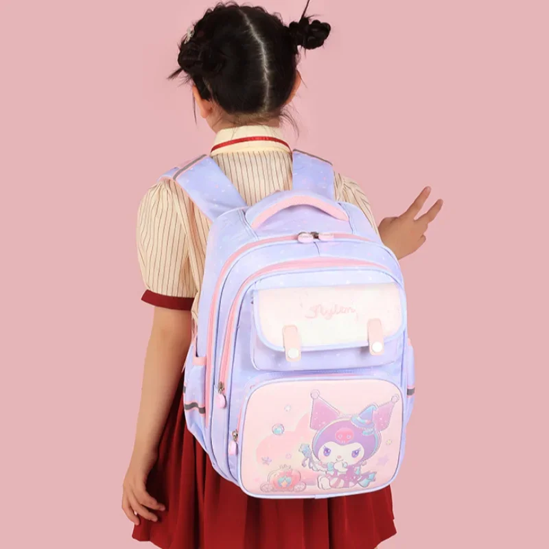 Sanrio Kulomi Cartoon Fashion Student Multifunctional School Bag Large Capacity Ridge Protection Waterproof Children's Backpack